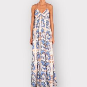 TIBI Paisley Pink & Blue Maxi Dress (Sz 2)